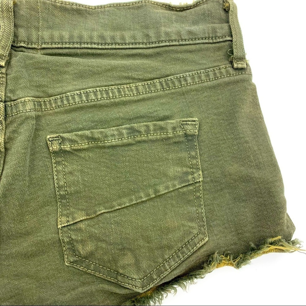 Vice Denim TBT green denim bootie shorts